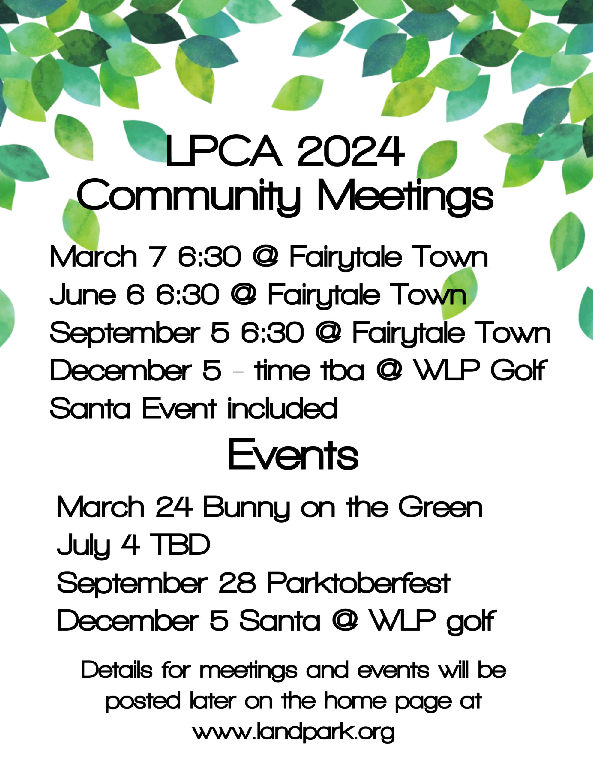 LPCA Community Calendar